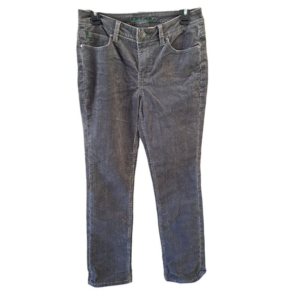 Y2K Gray Corduroy Worn Jeans Straight Leg Pants Women's Size 6 Low Rise - Picture 1 of 11